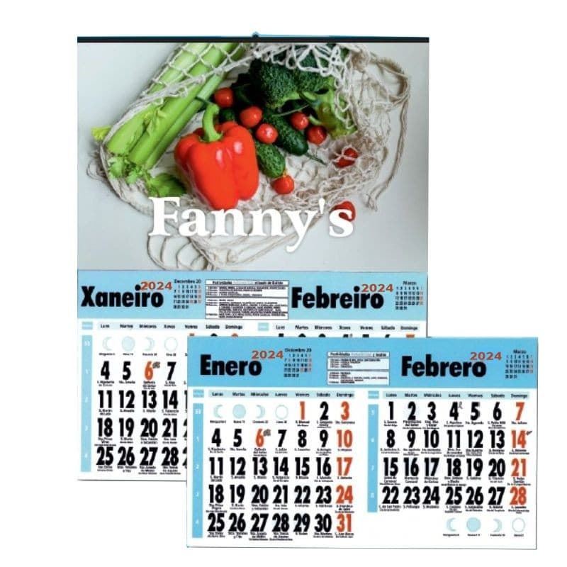 CALENDARIO DE PARED BIMENSUAL 23,5cm - Imagen 1